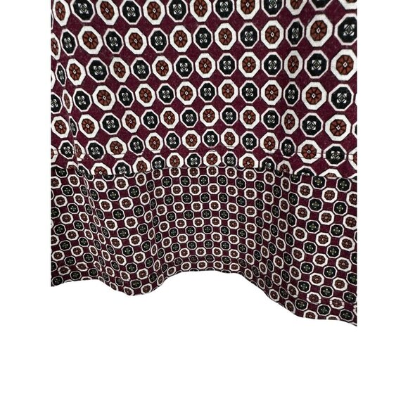 J Jill Wearever Layered Split Back Tunic Top Red Black Geo Print Stretch Size SP - Picture 3 of 10